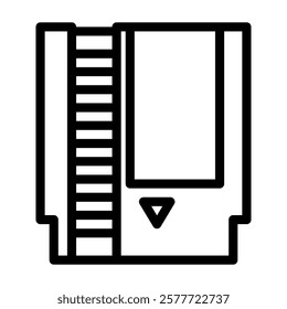 game cartridge icon in outline style on white background