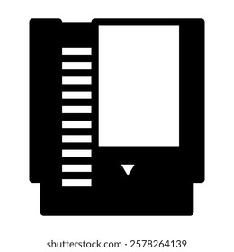 game cartridge icon in semi solid style on white background