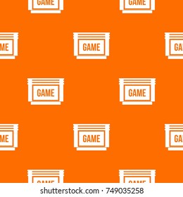 Game cartridge pattern repeat seamless in orange color for any design. Vector geometric illustration