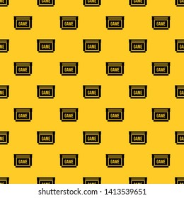 Game cartridge pattern seamless vector repeat geometric yellow for any design