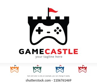 Game Castle Logo Symbol Template Design Vector, Emblem, Design Concept, Creative Symbol, Icon
