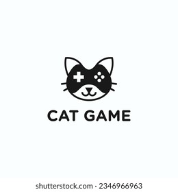 game cat logo design vector silhouette illustration