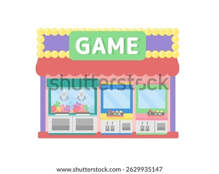 Game center building illustration material