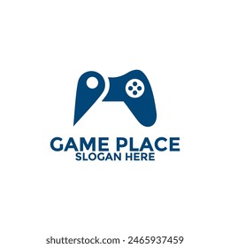 Game Center logo design, game controller and location signs logo icon, game logo design template