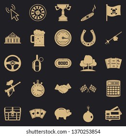 Game of chance icons set. Simple set of 25 game of chance vector icons for web for any design