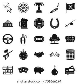 Game of chance icons set. Simple set of 25 game of chance vector icons for web isolated on white background