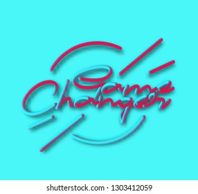 Game Changer Calligraphic 3d Pipe Style Text Vector illustration Design - Vector 