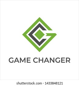 Game Changer with GC initial logo stock design