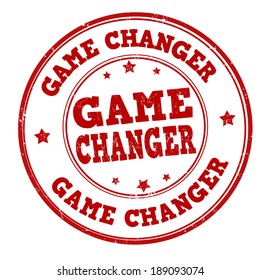 Game changer grunge rubber stamp on white, vector illustration