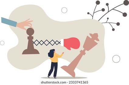 Cambiador de juego para ganar competencia de negocios, arma secreta o estrategia ganadora para derrotar a rivales y competidores.ilustración vectorial plana.