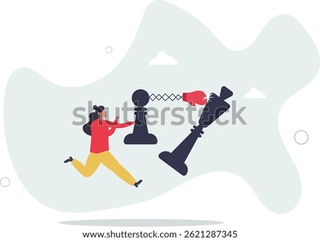Game changer to win business competition, secret weapon or winning strategy to defeat rival and competitors, innovation to help victory concept, character life .
