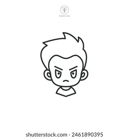 Ilustración vectorial del símbolo del icono del personaje del juego aislado sobre fondo blanco