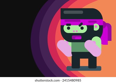 Game character. Pixel character. Stock vector illustration.