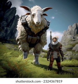 Game character with sheep predator