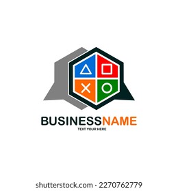 Game with chat vector logo design. Suitable for business, technology, game, social network
