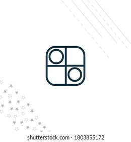 Game of checkers isolated line icon for web and mobile