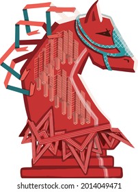 Game chess horse colorful drawing illustration symbol