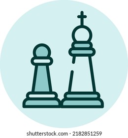 Game of chess, illustration, vector on a white background.