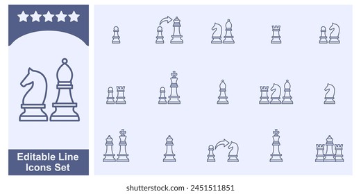 Game, chess pieces icon set elements symbol template for graphic and web design collection logo vector illustration