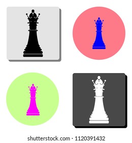 Game chess. simple flat vector icon illustration on four different color backgrounds