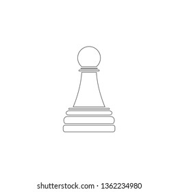 Game chess. simple flat vector icon illustration. outline line symbol - editable stroke