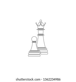 Game chess. simple flat vector icon illustration. outline line symbol - editable stroke