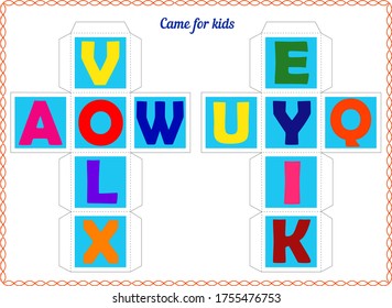 Game for children. collect the cube. learning english alphabet