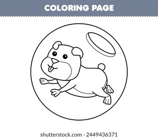 Game for children coloring page of cute hamster line art printable pet worksheet