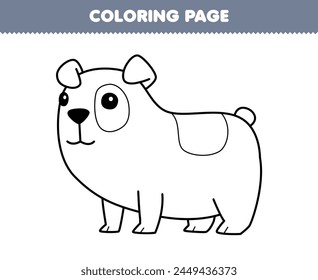 Juego para niños para colorear página de linea de conejillo de indias lindo arte imprimible hoja de trabajo para mascotas