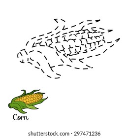 Game for children: connect the dots (corn)
