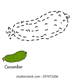 Game for children: connect the dots (cucumber)