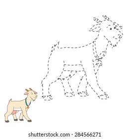 Game for children: Connect the dots (goat)