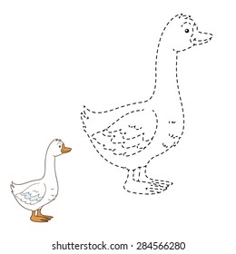 Game for children: Connect the dots (goose)