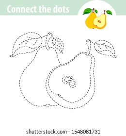 Game for children. Connect the dots. Pear.