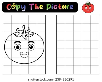 game for children. copy the picture. Copy the picture. Coloring book pages for kids. Education developing worksheet. Handwriting practice. Funny character. Cute cartoon vector illustration.