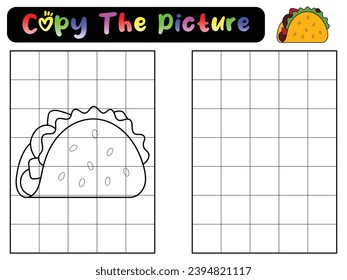 game for children. copy the picture. Copy the picture. Coloring book pages for kids. Education developing worksheet. 