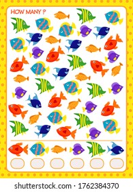 Game for children. count how many fish