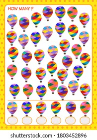 A game for children. count how many balloons