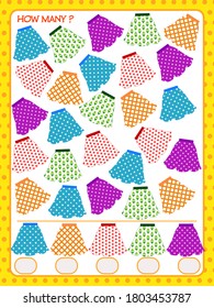 A game for children. count how many skirts