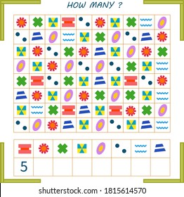 A game for children. count how many figures
