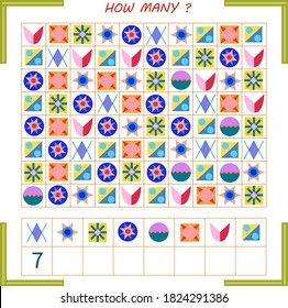 A game for children. count how many figures