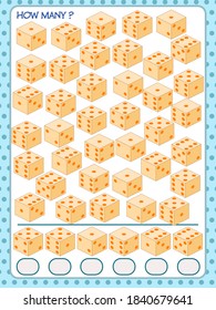 Un juego para los niños. cuenta cuántos cubos. desarrollo de la atención