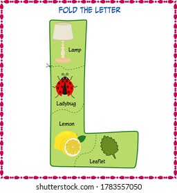 Game for children cut and assemble the letter