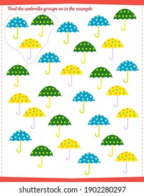 A game for children. Find all the umbrella groups shown in the sample