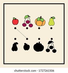 Game for children. Find the correct shadow. Preschool themed puzzle game. educational riddle. Worksheet for printing. Children's funny puzzles, entertainment