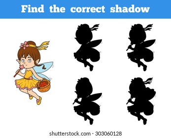 Game for children: find the correct shadow (little fay)