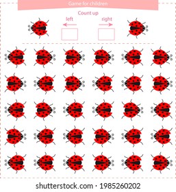 A game for children. Orientation in space. Learning to distinguish right, left