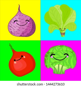 A game for children of preschool age. Card for the development and training of children's memory. Cards on the subject of vegetables. Vector illustration