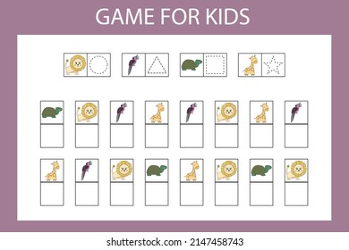 Un juego para niños, un rompecabezas con imágenes, escribir el símbolo deseado en la celda.