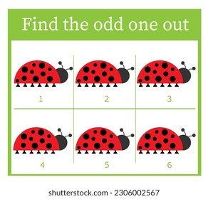 Game for children. Task for development of attention and logic. Children activity page. Vector illustration.